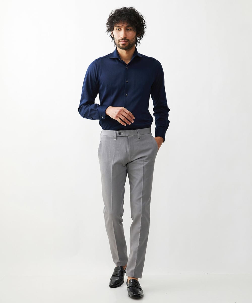 MNLTX55190 MICHEL KLEIN HOMME(ミッシェルクラン オム) 【撥水】プレビアシャンブレースラックスパンツ グレー