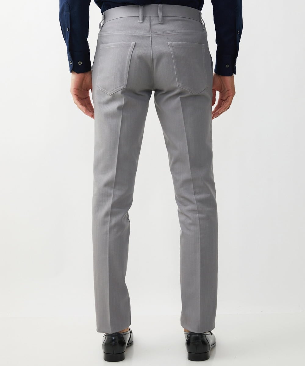MNLTX55190 MICHEL KLEIN HOMME(ミッシェルクラン オム) 【撥水】プレビアシャンブレースラックスパンツ グレー