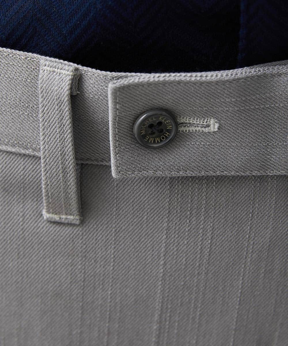 MNLTX55190 MICHEL KLEIN HOMME(ミッシェルクラン オム) 【撥水】プレビアシャンブレースラックスパンツ グレー