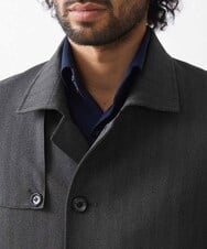 MNUAA01530 MICHEL KLEIN HOMME(ミッシェルクラン オム) ウール調スタンドカラーショートコート ダークグレー