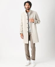 MNUAA13690 MICHEL KLEIN HOMME(ミッシェルクラン オム) へリンボン柄ウールコート ベージュ