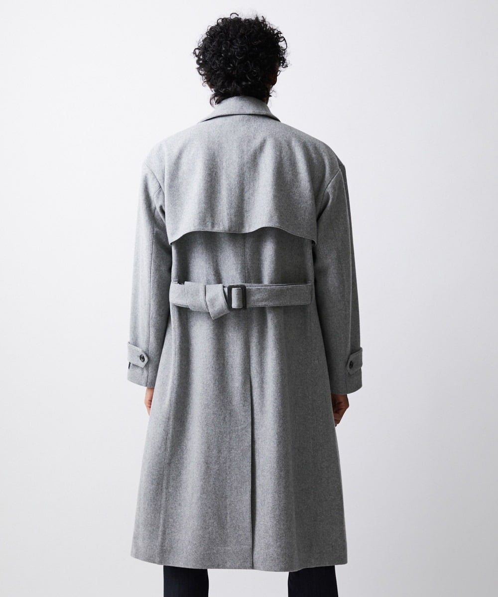 MNUAV12790 MICHEL KLEIN HOMME(ミッシェルクラン オム) ウールダブルブレストマキシコート グレー