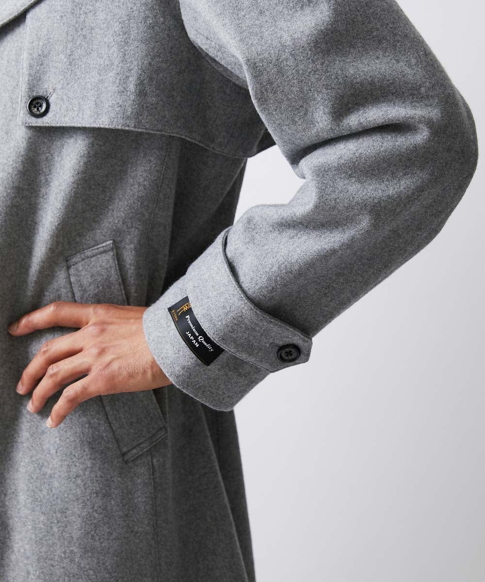 MNUAV12790 MICHEL KLEIN HOMME(ミッシェルクラン オム) ウールダブルブレストマキシコート グレー