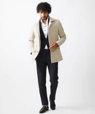 MNUCC11590 MICHEL KLEIN HOMME(ミッシェルクラン オム) スタンドカラーウールコート ベージュ