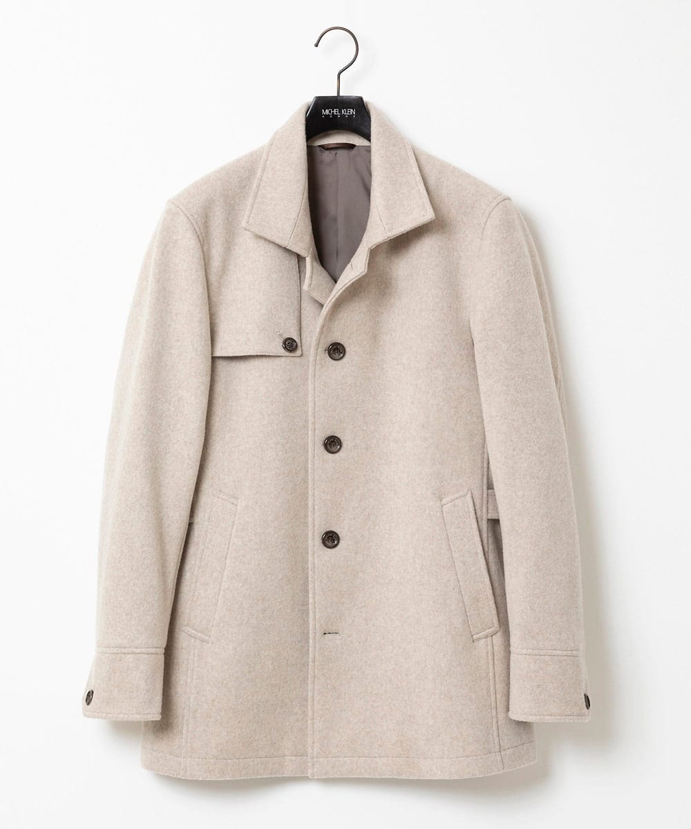 MNUCC11590 MICHEL KLEIN HOMME(ミッシェルクラン オム) スタンドカラーウールコート ベージュ
