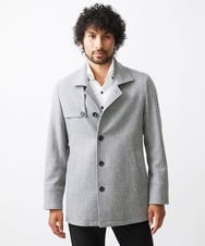 MNUCC11590 MICHEL KLEIN HOMME(ミッシェルクラン オム) スタンドカラーウールコート グレー