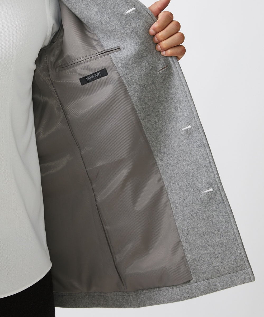 MNUCC11590 MICHEL KLEIN HOMME(ミッシェルクラン オム) スタンドカラーウールコート グレー