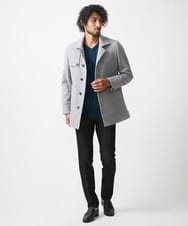 MNUCC11590 MICHEL KLEIN HOMME(ミッシェルクラン オム) スタンドカラーウールコート グレー