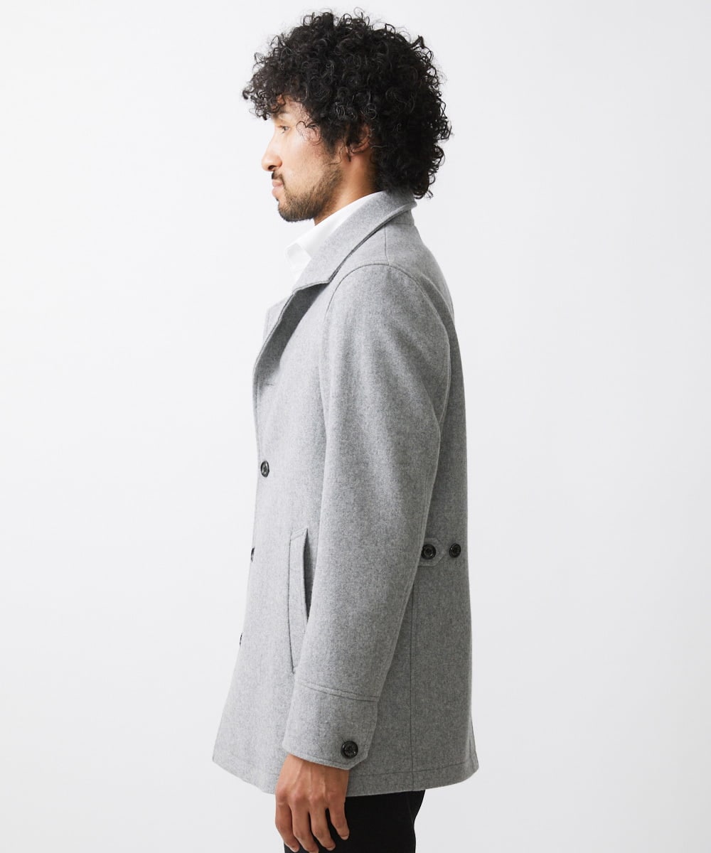 MNUCC11590 MICHEL KLEIN HOMME(ミッシェルクラン オム) スタンドカラーウールコート グレー