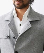 MNUCC11590 MICHEL KLEIN HOMME(ミッシェルクラン オム) スタンドカラーウールコート グレー