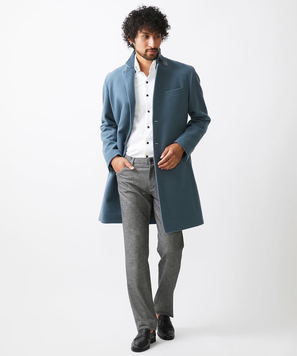 MNUCC12690 MICHEL KLEIN HOMME(ミッシェルクラン オム) コンバーチブルウールチェスターコート ライトブルー