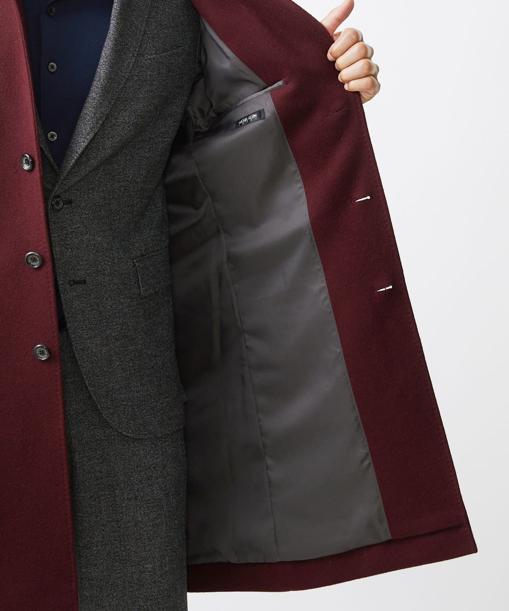 MNUCC12690 MICHEL KLEIN HOMME(ミッシェルクラン オム) コンバーチブルウールチェスターコート パープル