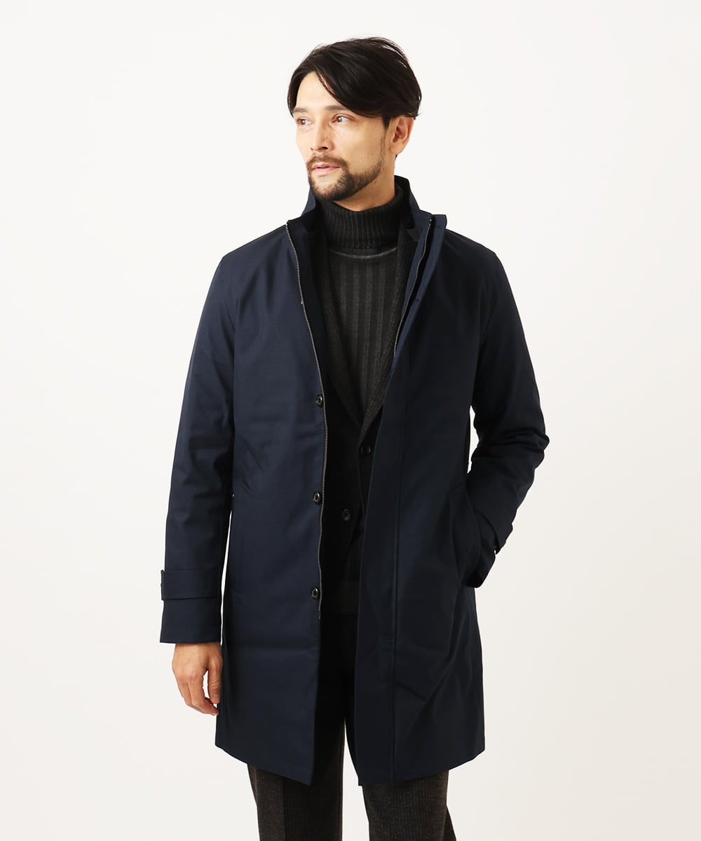 MNUCF01650 MICHEL KLEIN HOMME(ミッシェルクラン オム) 2WAYスタンドカラーロングコート ネイビー