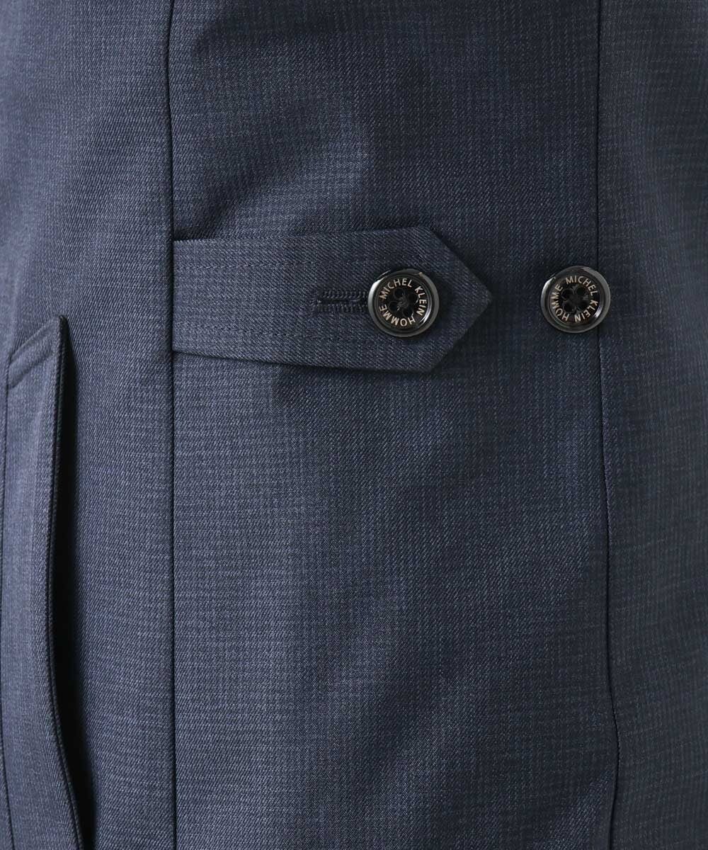 MNUCF01650 MICHEL KLEIN HOMME(ミッシェルクラン オム) 2WAYスタンドカラーロングコート ネイビー