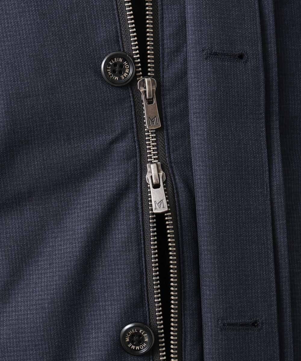 MNUCF01650 MICHEL KLEIN HOMME(ミッシェルクラン オム) 2WAYスタンドカラーロングコート ネイビー