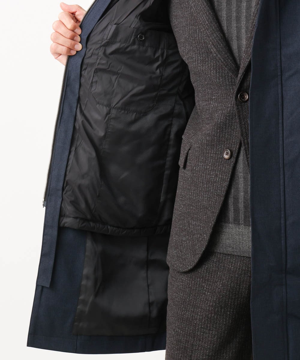 MNUCF01650 MICHEL KLEIN HOMME(ミッシェルクラン オム) 2WAYスタンドカラーロングコート ネイビー
