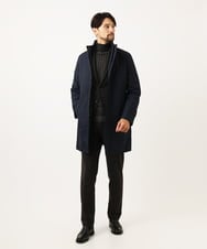 MNUCF01650 MICHEL KLEIN HOMME(ミッシェルクラン オム) 2WAYスタンドカラーロングコート ネイビー