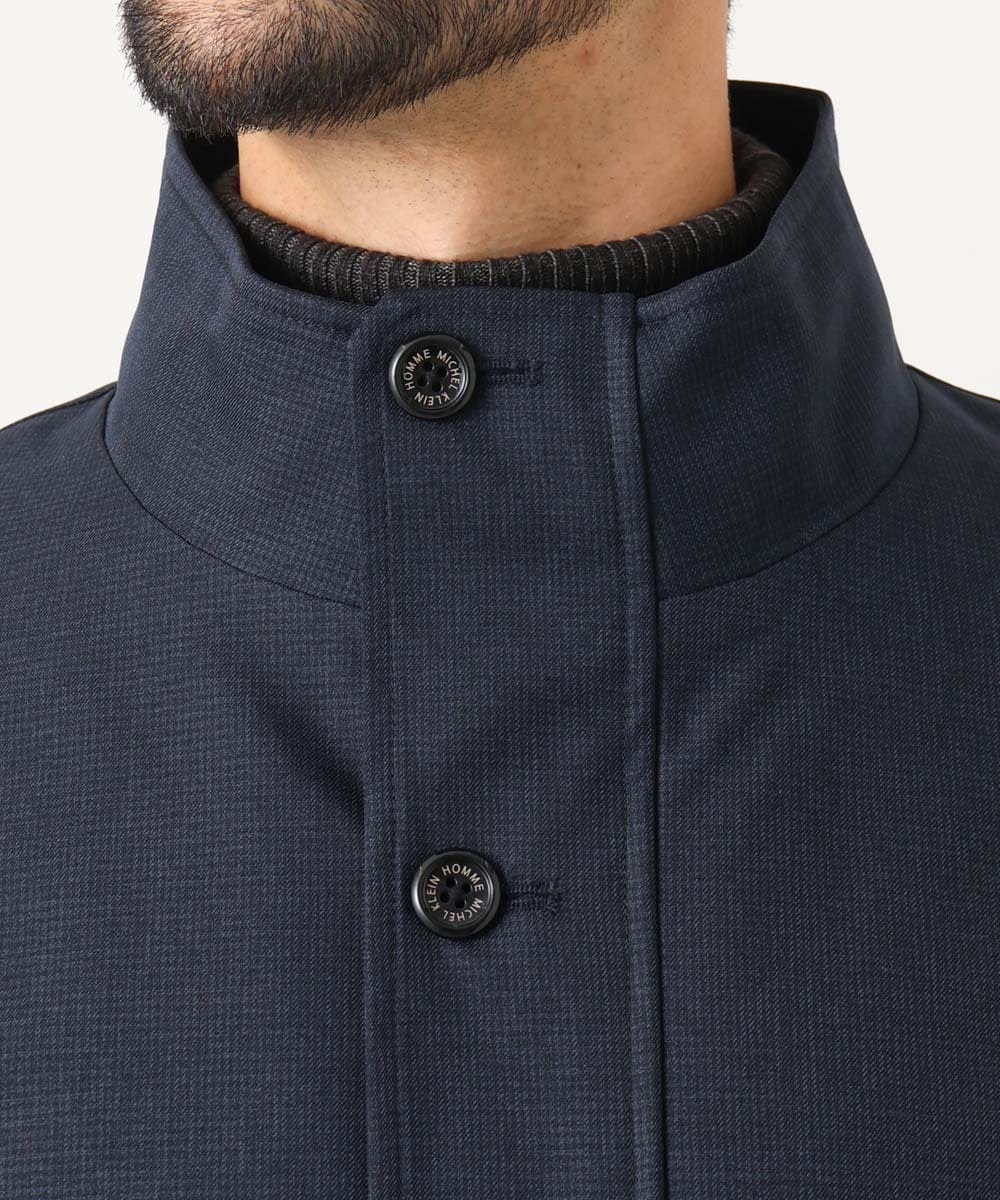 MNUCF01650 MICHEL KLEIN HOMME(ミッシェルクラン オム) 2WAYスタンドカラーロングコート ネイビー