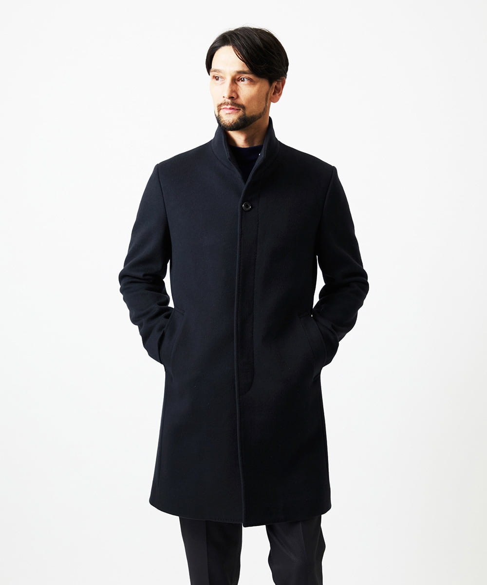 MNUCF50700 MICHEL KLEIN HOMME(ミッシェルクラン オム) スタンドカラーロングコート ネイビー