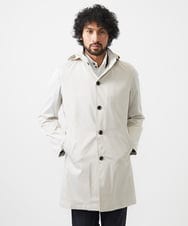 MNUDC56690 MICHEL KLEIN HOMME(ミッシェルクラン オム) フード付きスタンドカラーコート ライトグレー