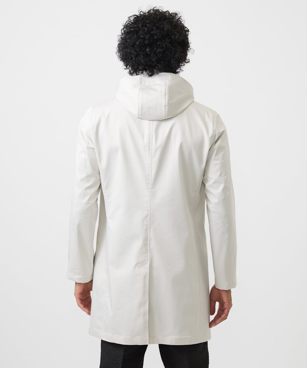 MNUDC56690 MICHEL KLEIN HOMME(ミッシェルクラン オム) フード付きスタンドカラーコート ライトグレー