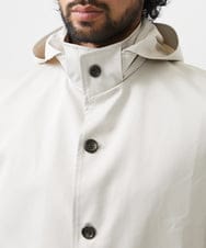 MNUDC56690 MICHEL KLEIN HOMME(ミッシェルクラン オム) フード付きスタンドカラーコート ライトグレー