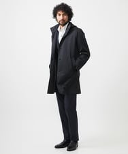 MNUDC56690 MICHEL KLEIN HOMME(ミッシェルクラン オム) フード付きスタンドカラーコート ブラック