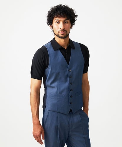 MNVAD50330 MICHEL KLEIN HOMME 【セットアップ】デニム調リバーシブルベスト