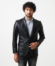 MNWVD50100 MICHEL KLEIN HOMME(ミッシェルクラン オム) ラムレザーコンバーチブルジャケット ブラック