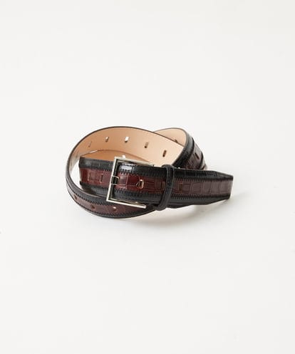MO4GF50160 MICHEL KLEIN HOMME クロコパッチ　ワイドピンベルト