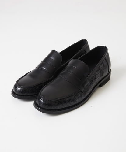 MO6AD50360 MICHEL KLEIN HOMME カーボンクロス綾織柄ローファー