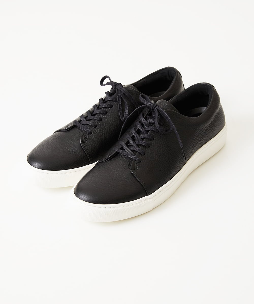 MO6AD51360 MICHEL KLEIN HOMME(ミッシェルクラン オム) シボ革スニーカー ブラック