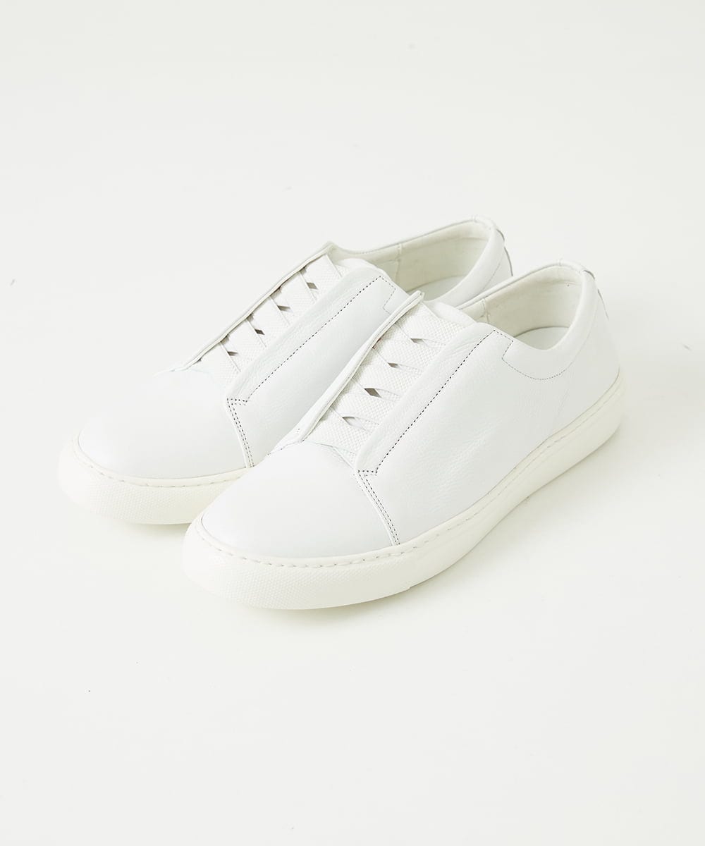 MO6GF50360 MICHEL KLEIN HOMME(ミッシェルクラン オム) スリッポン　レザースニーカー ホワイト
