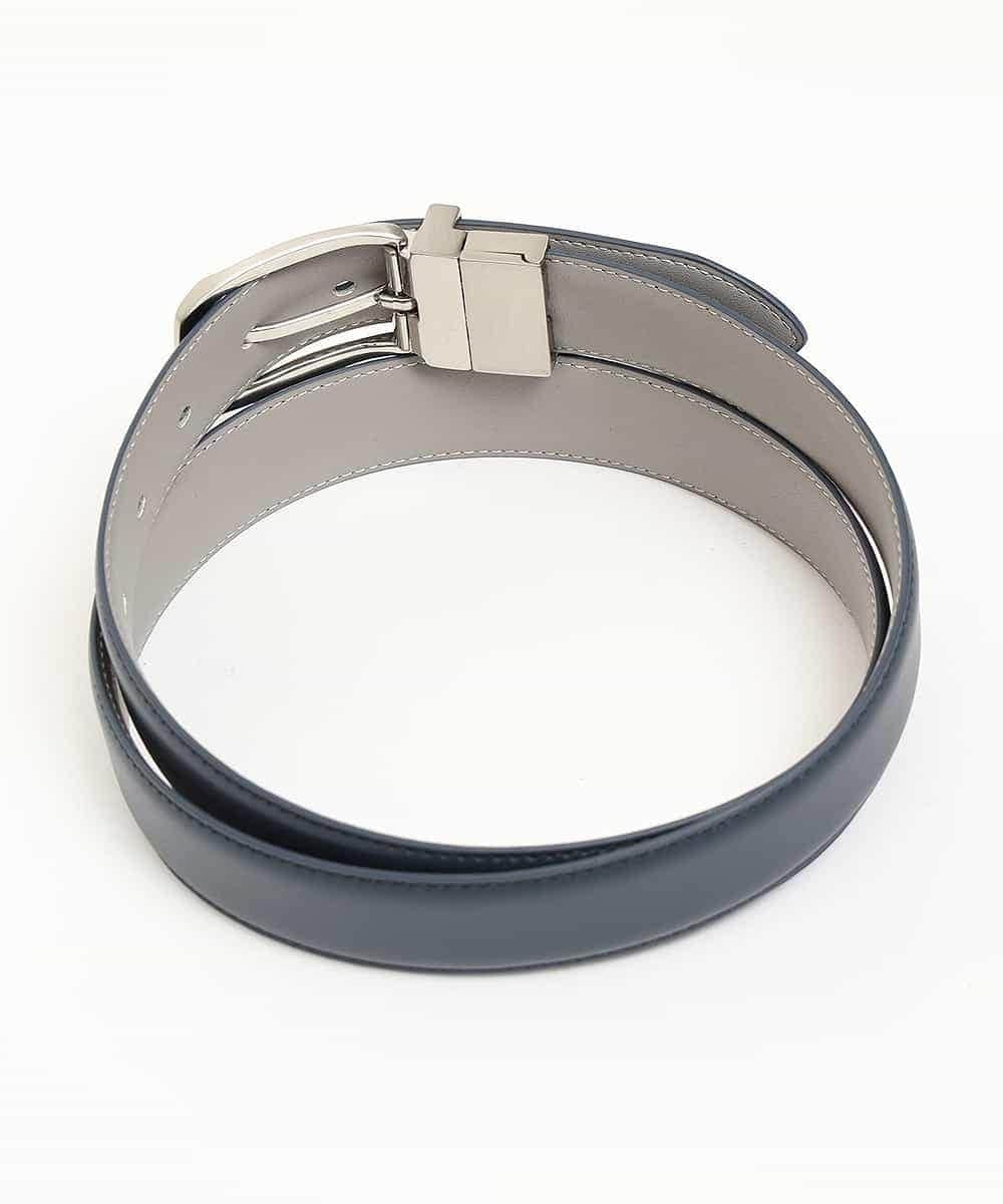MS4AJ20080 MK MICHEL KLEIN HOMME(MKミッシェルクランオム) レザーベルト（リバーシブル） ネイビー