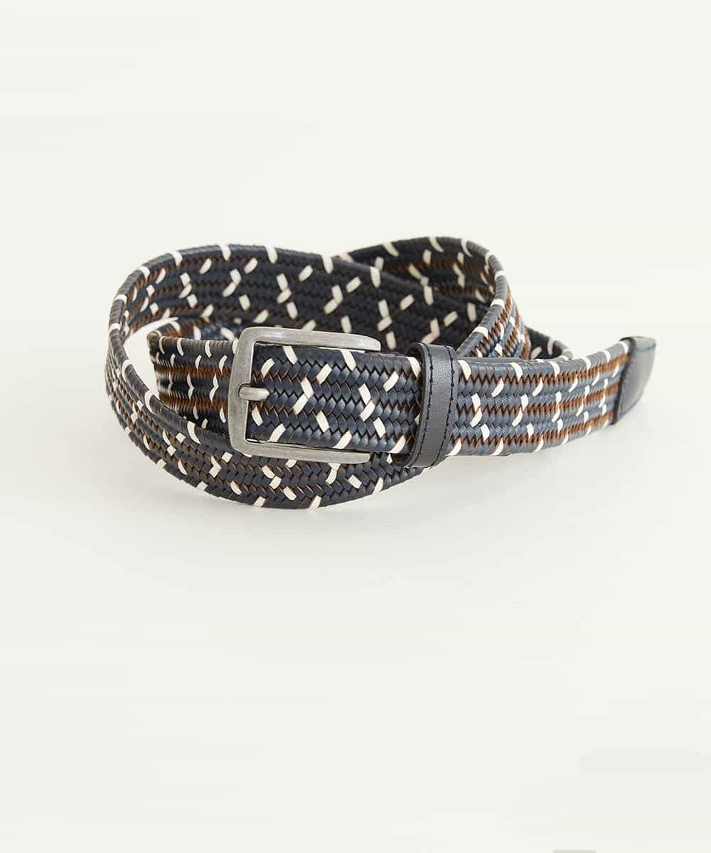MS4GN50075 MK MICHEL KLEIN HOMME(MKミッシェルクランオム) レザーメッシュベルト ネイビー(57)