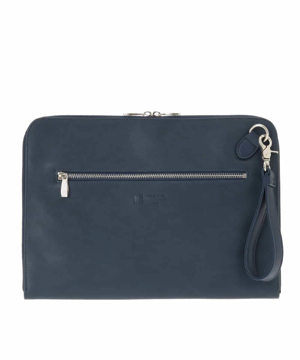 MS5JD12095 MK MICHEL KLEIN HOMME(MKミッシェルクランオム) 異素材ドッキングクラッチバック ネイビー