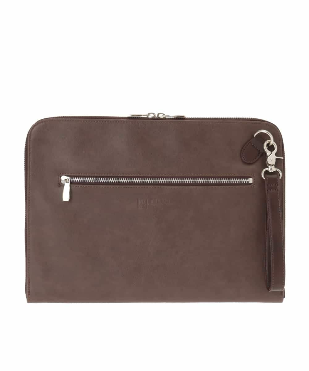 MS5JD12095 MK MICHEL KLEIN HOMME(MKミッシェルクランオム) 異素材ドッキングクラッチバック ブラウン