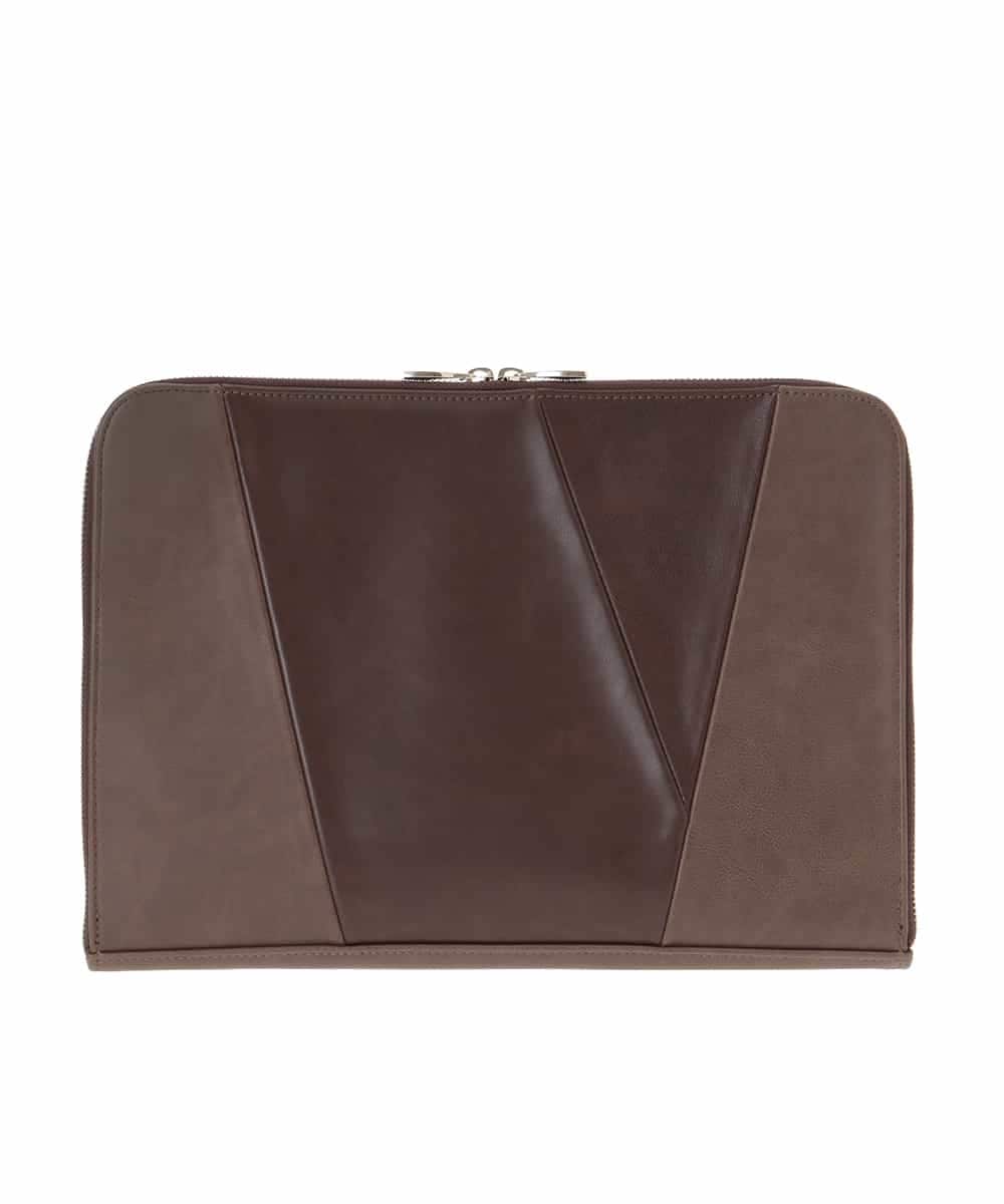 MS5JD12095 MK MICHEL KLEIN HOMME(MKミッシェルクランオム) 異素材ドッキングクラッチバック ブラウン