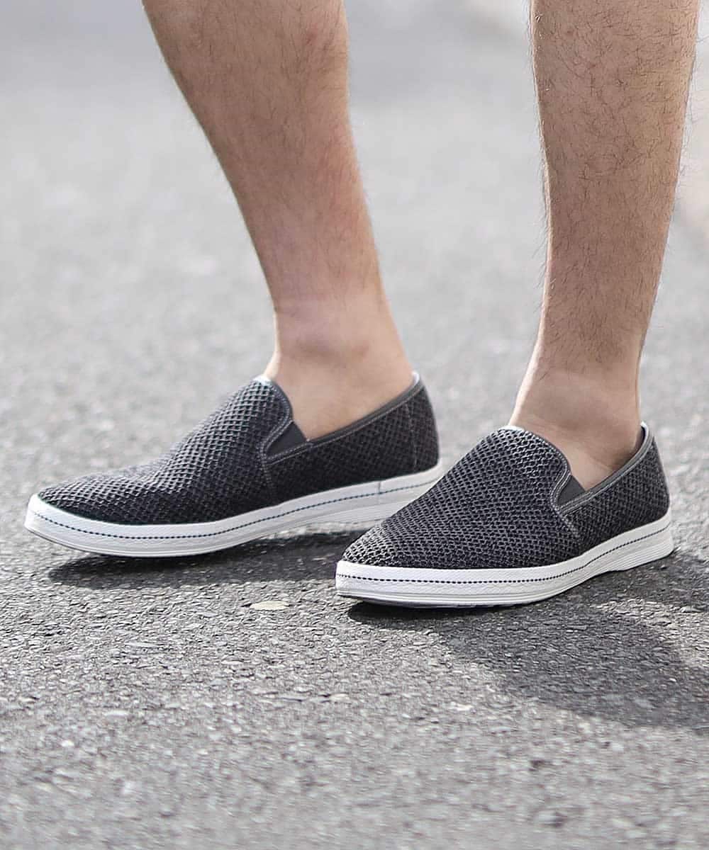 MS6GK41085 MK MICHEL KLEIN HOMME(MKミッシェルクランオム) モクメッシュスリッポン ダークグレー