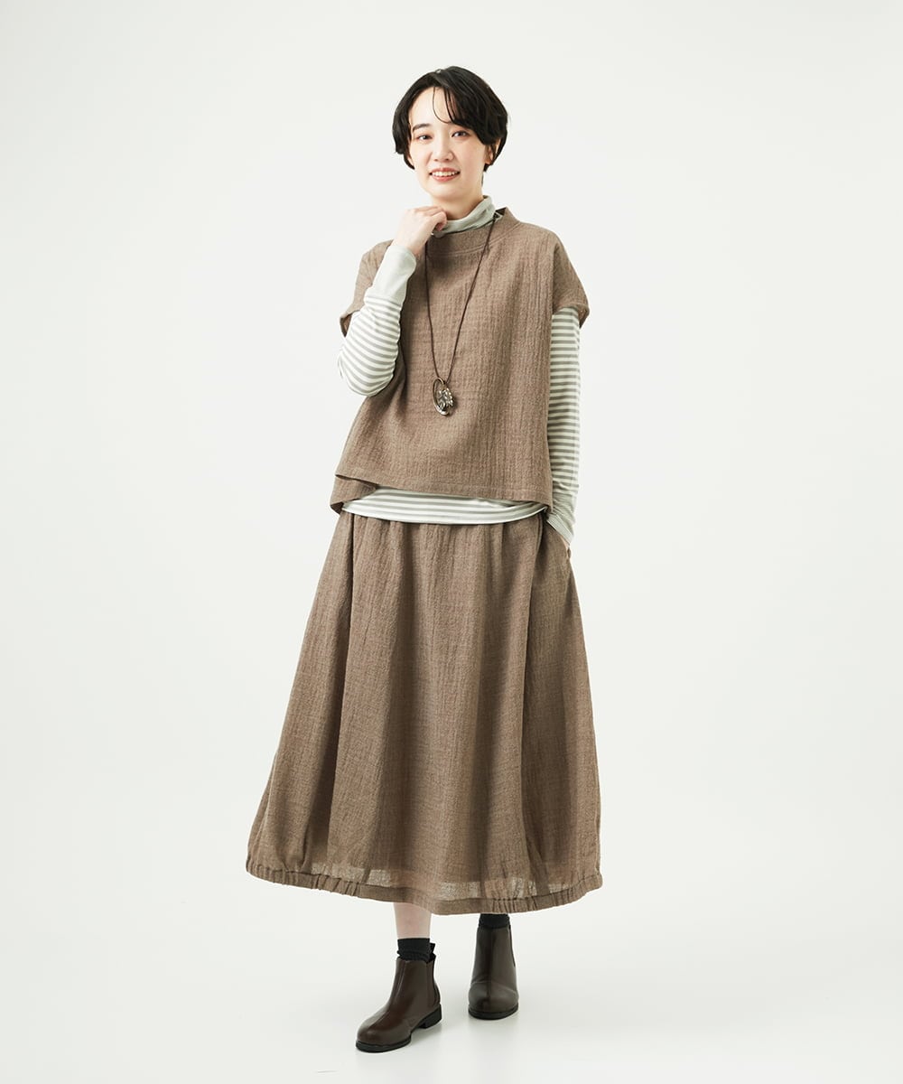 NGBAE36230 GIANNI LO GIUDICE(ジャンニ ロ ジュディチェ) リファインガーゼブラウス ベージュ