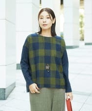NGBAF16290 GIANNI LO GIUDICE(ジャンニ ロ ジュディチェ) [日本製]リファインガーゼブロックチェックプルオーバー イエロー