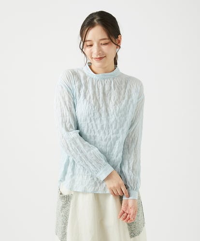 NGBED13230 GIANNI LO GIUDICE [洗える]テンセルシャーリングストライプブラウス