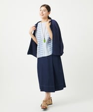 NGBGA23330 GIANNI LO GIUDICE(ジャンニ ロ ジュディチェ) [洗える]コットン楊柳ラグランスリーブフーディー ネイビー