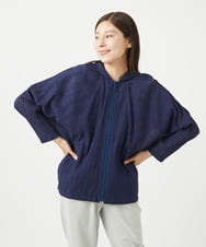 NGBGA23330 GIANNI LO GIUDICE(ジャンニ ロ ジュディチェ) [洗える]コットン楊柳ラグランスリーブフーディー ネイビー