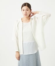 NGBGA23330 GIANNI LO GIUDICE(ジャンニ ロ ジュディチェ) [洗える]コットン楊柳ラグランスリーブフーディー アイボリー