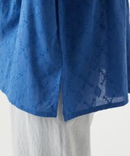 NGBGA41330 GIANNI LO GIUDICE(ジャンニ ロ ジュディチェ) [洗える]ダイヤカットジャガードブラウス ブルー