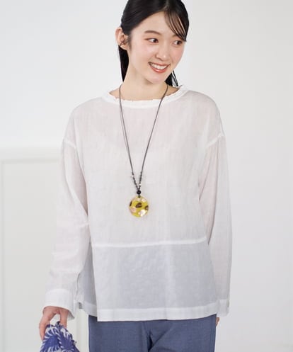 NGBGD31290 GIANNI LO GIUDICE [洗える]シャドーボイルドットブラウス