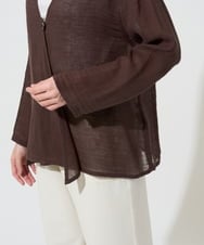 NGBGE54270 GIANNI LO GIUDICE(ジャンニ ロ ジュディチェ) [洗える]リネンからみ織りカーディガン ブラウン