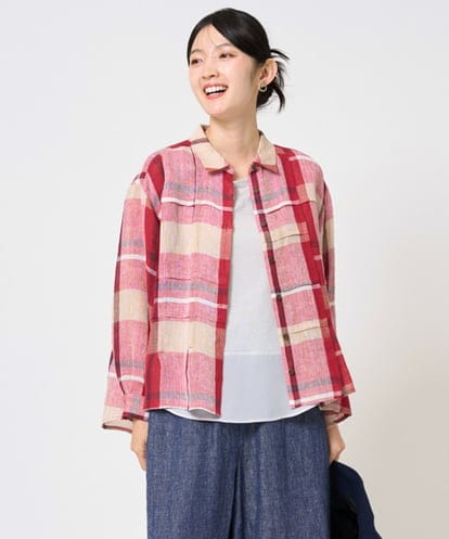 NGBGE56360 GIANNI LO GIUDICE [洗える・日本製]先染めチェックブラウス
