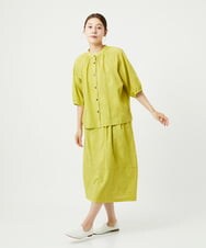 NGBHA10290 GIANNI LO GIUDICE(ジャンニ ロ ジュディチェ) [洗える]ドットジャガードシャツブラウス イエロー